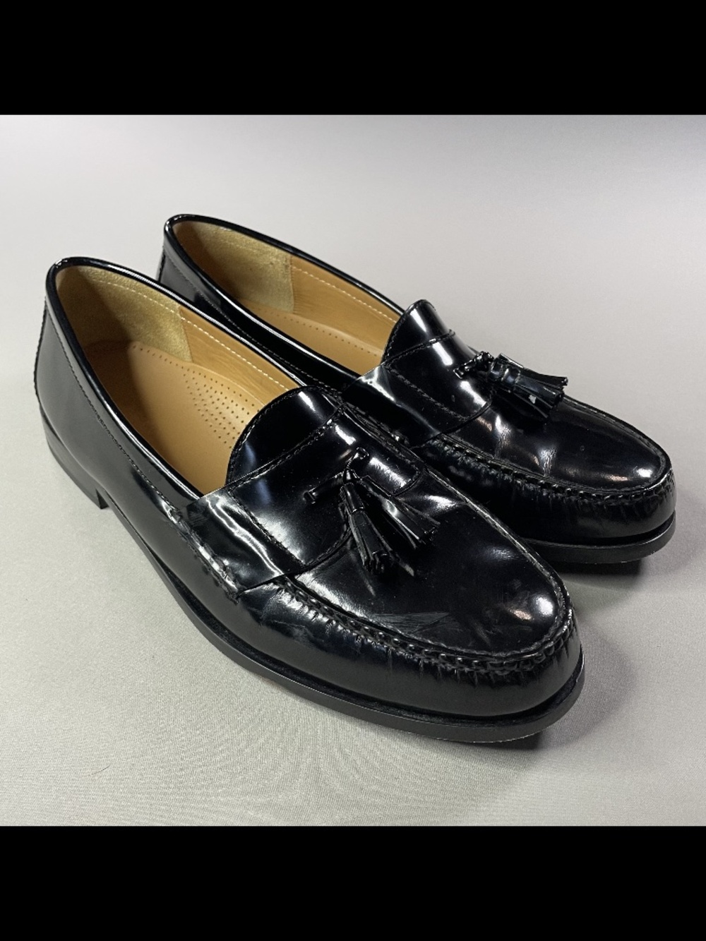 Cole Haan Shoes Mens 13 black patent leather slip on loafer dress classic